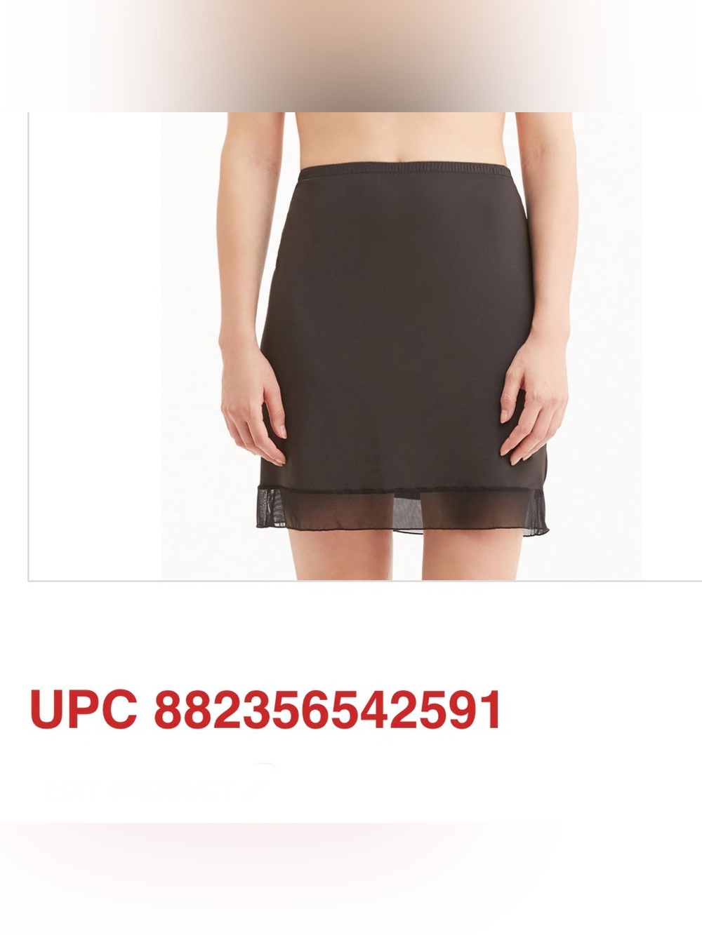 NWT . . .  Montelle Classic Half Slip with Sheer Hem  |  Black